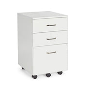 Office chest of drawers in MDF with three drawers White Ash NADIR 40x44x h65 cm