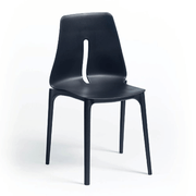 Oblong chair in anthracite polypropylene