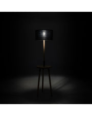 Acrux floor lamp in black fabric and wood STS