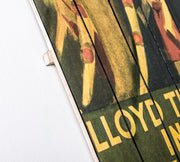 Print on wood with multicolor canvas 60x100 cm