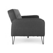 Three seater sofa bed in black fabric BRIDJET 200x82x h81 cm