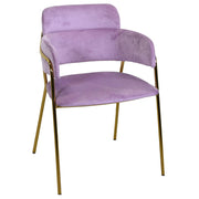 Design armchair velvet and purple rotterdam gold metal
