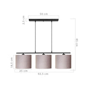 Medusa ASZ1532 pendant lamp with beige fabric lampshades