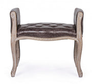 Dark single bench in design-style leather-effect fabric