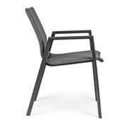 Anthracite garden chair with armrests Bizzotto
