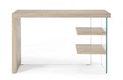 Bilbao wood and tempered glass desk 120x50x76h cm