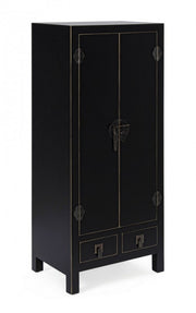 Cabinet 2 doors - 2 drawers Pechino black wooden design style