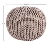 Woven dove gray pouf furnish design cm 50