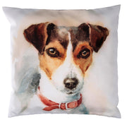 Fabric cushion with white dog cm43x43