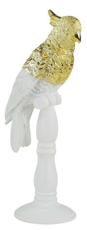 White parrot on pedestal tn-1915 cm17,5x13h41,5