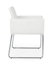 Chair with armrests in imitation leather White SIXTY 60x54x h80.5 cm