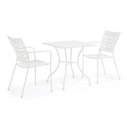 Kelsie white steel table 70x70 cm