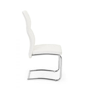 Design chair in white eco-leather THELMA 44x58x h104 cm