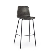 Kyra anthracite leatherette vintage steel bar stool 39 x 44 x 103.5 cm