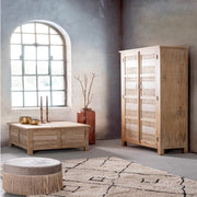 Leilani pouf light gray velvet effect D45 cm