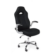 Office armchair upholstered in Boneville Black leather