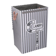Gray laundry basket with lid cm40x30h60