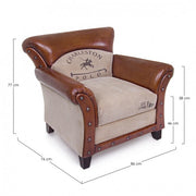 Charleston armchair in beige vintage leather