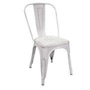 New bristol antique white iron chair cm51x43h84