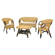 Living room lucrezia 4 pcs rattan w - c natural walnut rattan