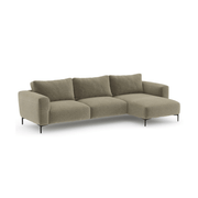 Audrey sofa beige ribbed fabric reversible peninsula
