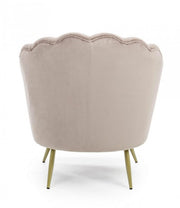 Retro armchair in light gray velvet peacock model