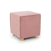 ADELINE antique pink vintage velvet pouf 40x40x h44 cm