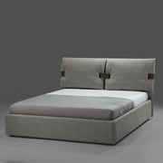 Grenoble container double bed in gray eco-leather