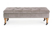 Beige container bench in classic style velvet
