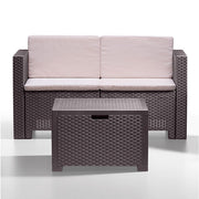 Capri brown resin living room 4 pcs with cushions