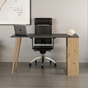 Pina 120 desk with anthracite walnut side bookcase