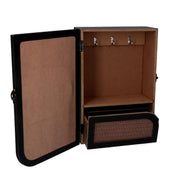 Rectangular black wooden gate keychain with 3 hooks cm20x9,5x29