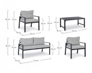 Anthracite garden lounge with removable cushions