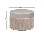 Leilani pouf light gray velvet effect D45 cm