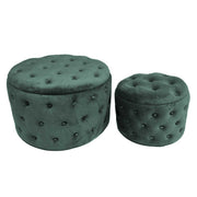 Sage green velvet puff 1-2 cm ø70h42