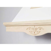Rustic white TOSCA kitchen hood with fireplace with rope-coloured wooden finishes 120 cm