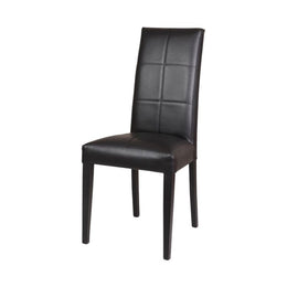 Wooden chair covered in anthracite eco-leather with matching structure 47x47xh.101 cm (GIADAAN2020)