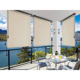 Manual roller blind in Charleston white aluminum 140x250 cm