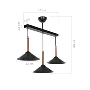 Mandarin MDL4221 pendant lamp with black metal lampshades