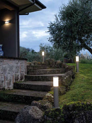 Outdoor Aluminum Die-Cast Lamp with Opal Diffuser - Max Height 180mm, Max Diameter 60mm, IP65 Corten