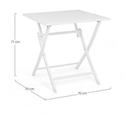 Folding outdoor table in White ELIN aluminum 70x70x h71 cm