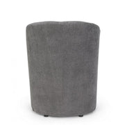 Armchair in wood and Anthracite fabric BELIZE 64,5x63x h76 cm