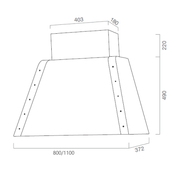 DAYTONA extractor hood in silver stainless steel 80 cm