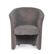 Armchair in wood and dark gray fabric BELIZE 64,5x63x h76 cm