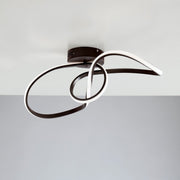 Brown metal and aluminum ceiling light with integrated LED 68x24x h24 cm