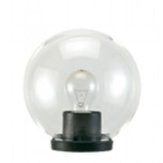 Outdoor Lamp with Thermoplastic Pole Head and Clear PMMA Sphere Ø 25cm Black