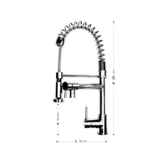 Kitchen mixer with chrome finish shower h.58x19 cm