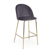 Contemporary design Bar Carry dark gray velvet stool