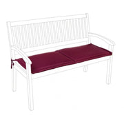 Outdoor cushion in burgundy Poly fabric 2-seater bench