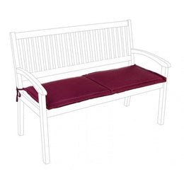 Outdoor cushion in burgundy Poly fabric 2-seater bench
